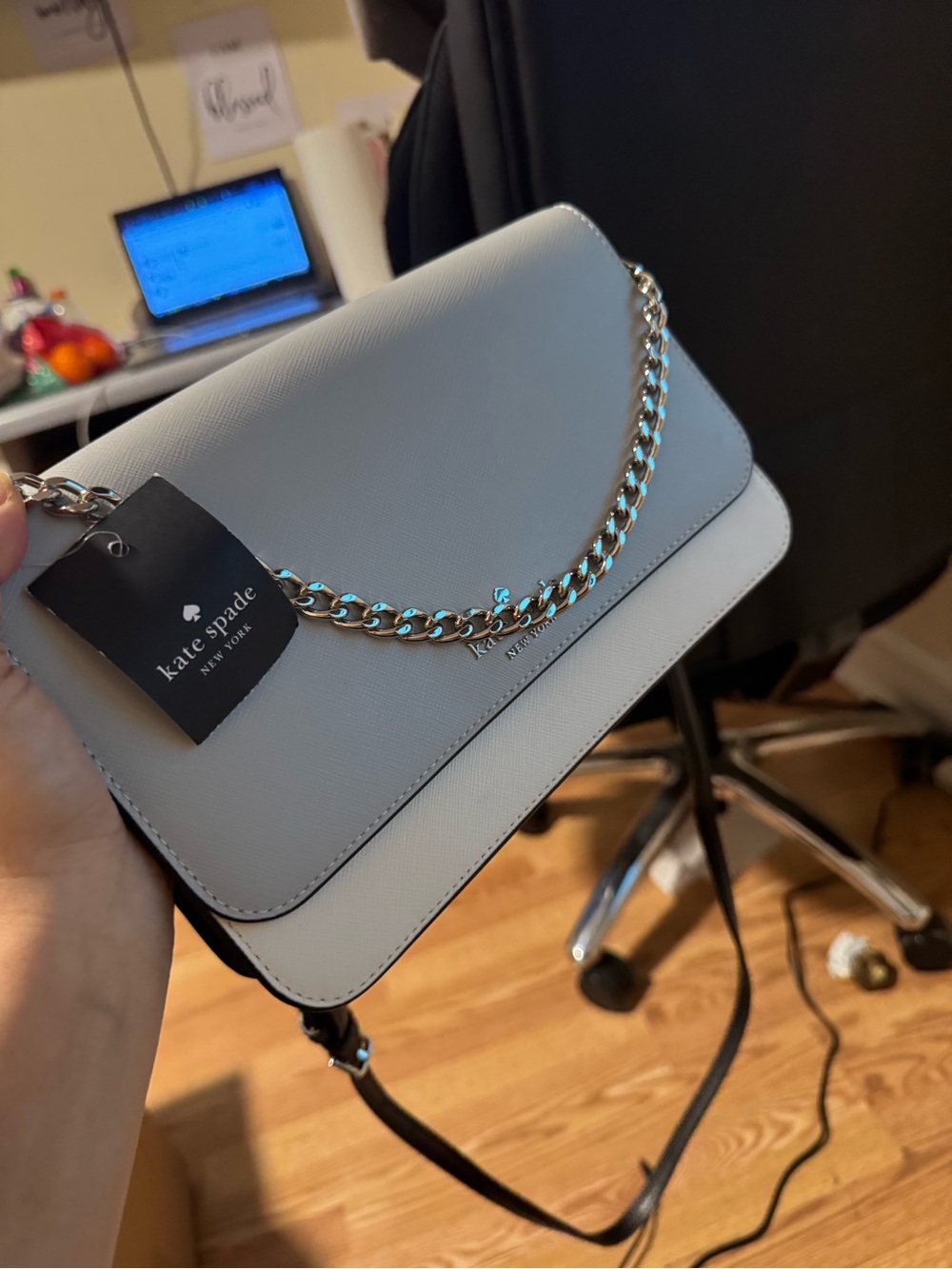 kate spade Light Gray Chain-Handle Crossbody Bag